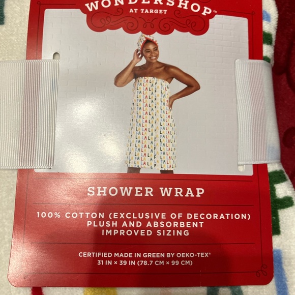 Gag gift. “FA LA LA” Soft shower wrap by Wondershop for Target. - Picture 3 of 3